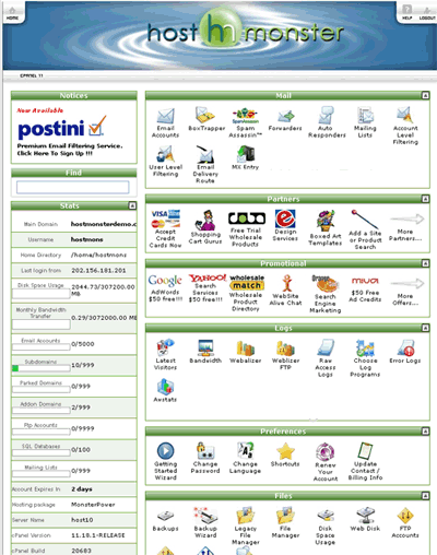 Hostmonster Cpanel