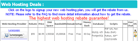 web hosting rebates