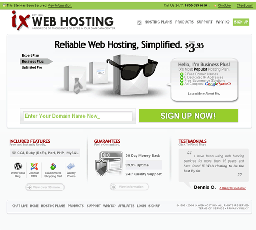 ixwebhosting首页